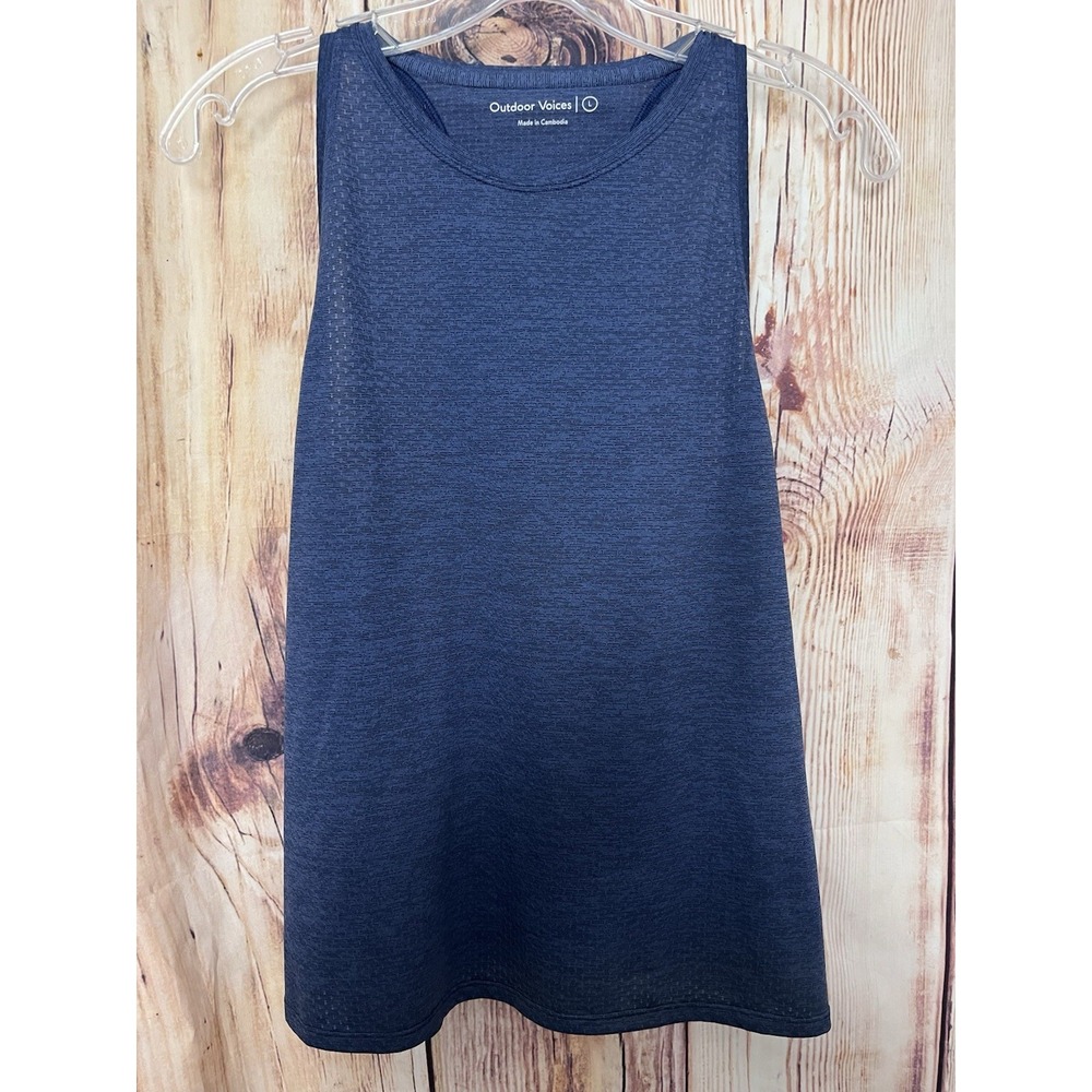 Outdoor Voices Women's Navy Blue Athletic Tank Top Large Sleeveless Lightweight